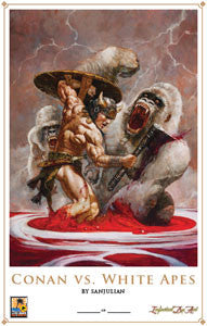 Print - Conan vs. White Apes - BY SANJULIAN